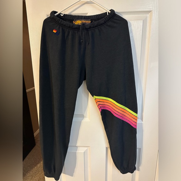 Neon 5 strip Aviator Nation Sweatpants 
Size: Large great condition - Picture 1 of 3